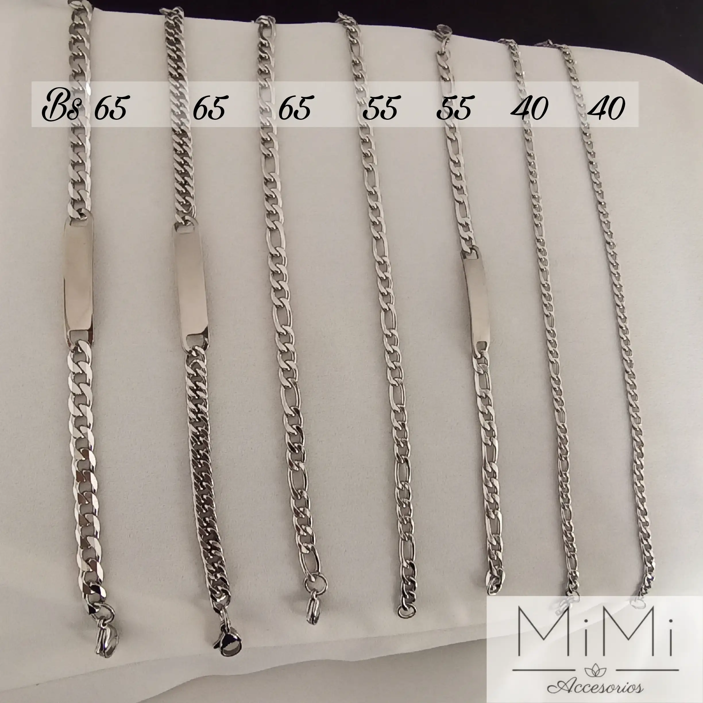 Pulseras para varon en acero inoxidable plateado