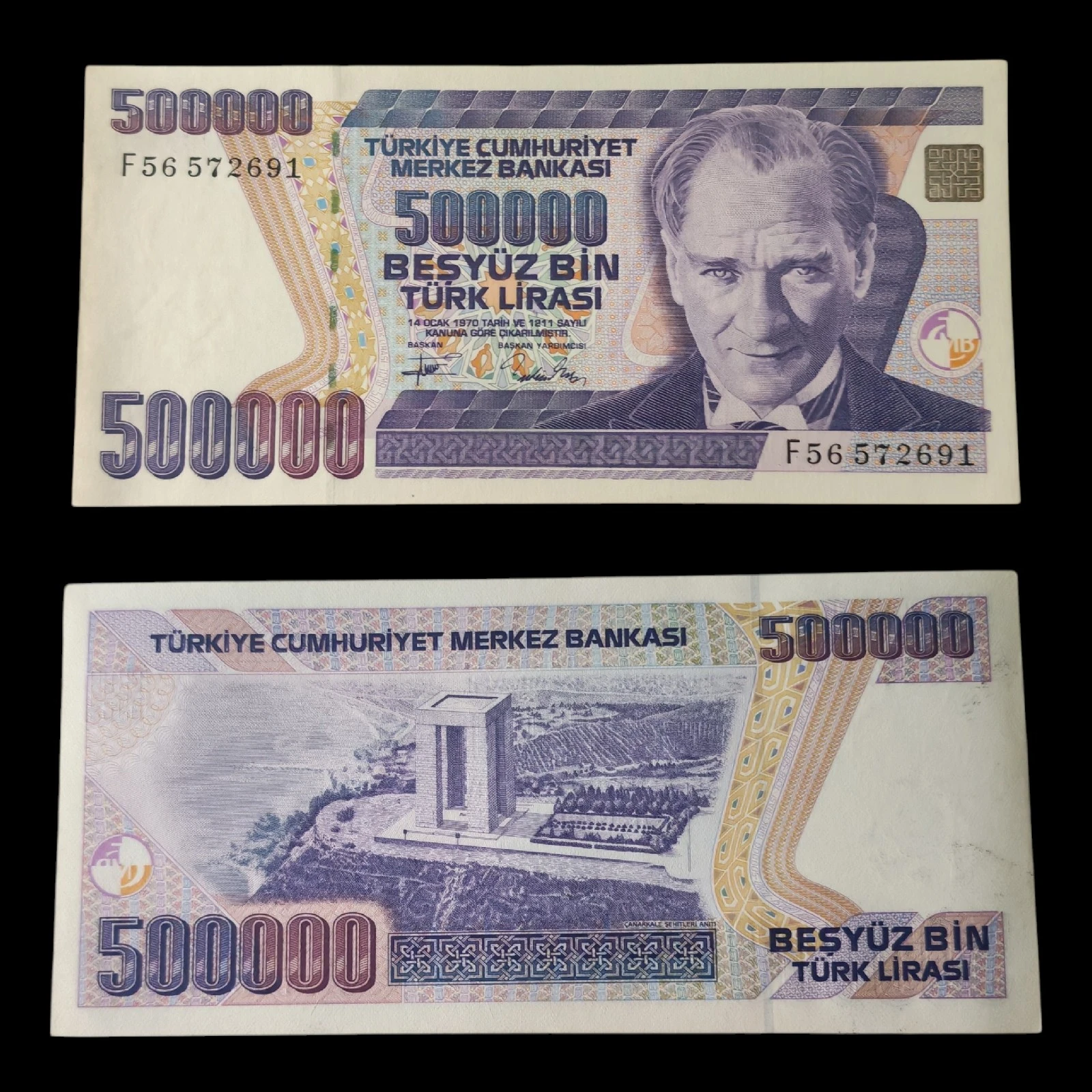 ° Turquía 500 mil liras UNC