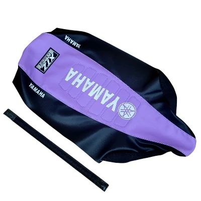 TP XTZ 125 Forro Tapizado super moto morado / negro / letrero en medio DW