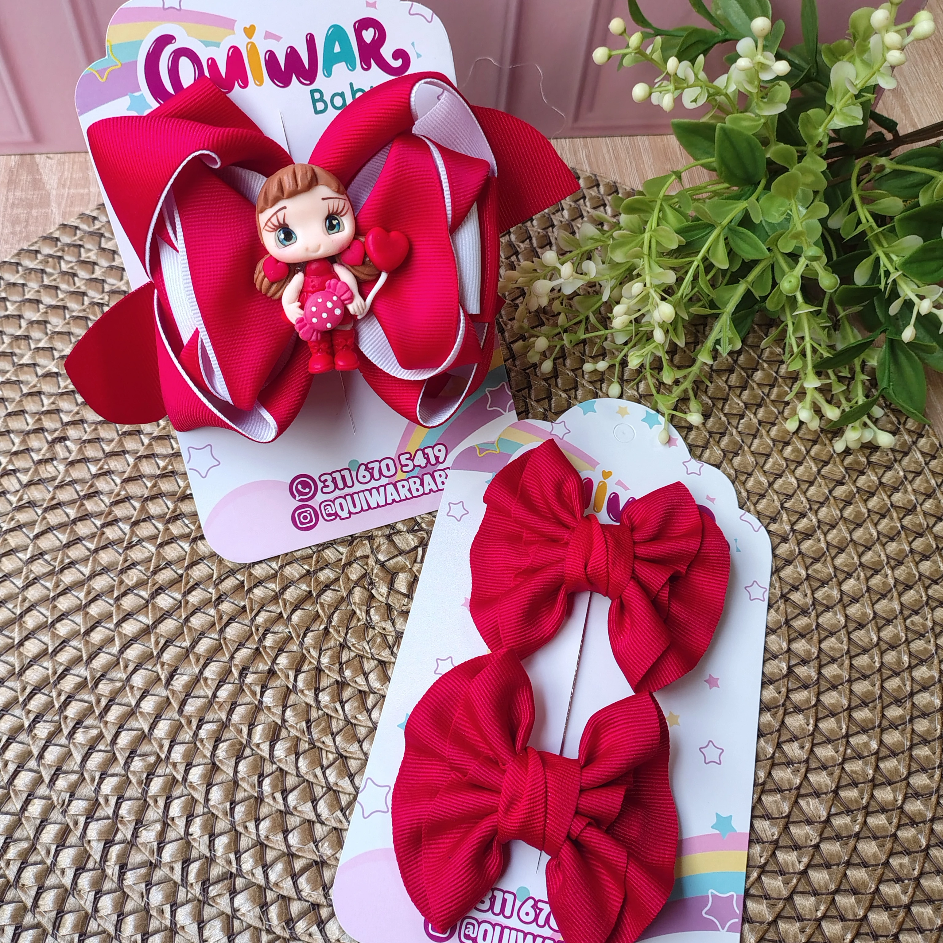 Set Amor Rojo niña dulce con corazon