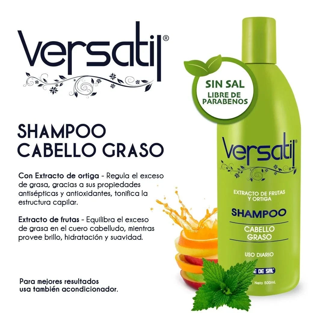 versatil shampoo x1000ml cabello graso