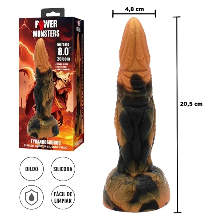 Tyrannosaurus Dildo de silicona monster con sopapa