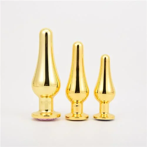 Plug Anal Metal Dorado Con Joya Small 3