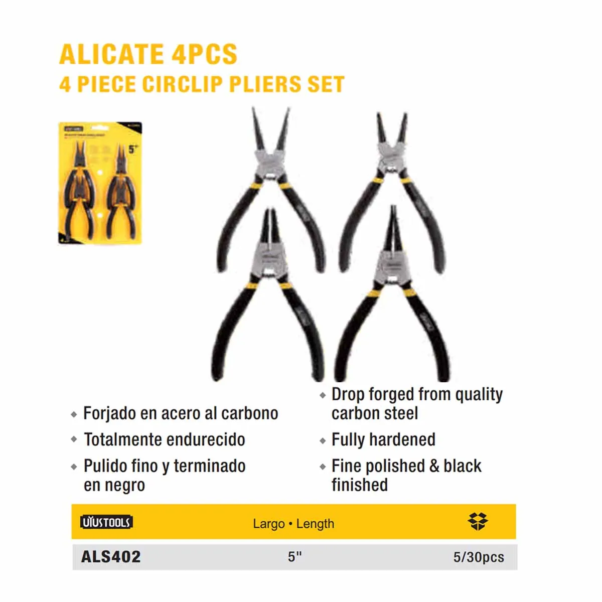 SET ALICATES Chaveteros UYUST 4pz de 5" (127mm)