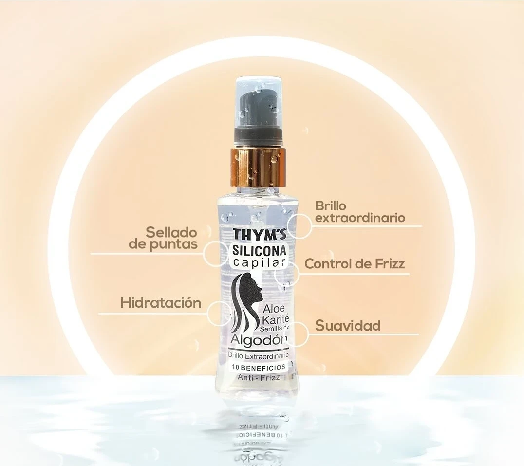 thyms silicona capilar 12 beneficios frasco 60ml