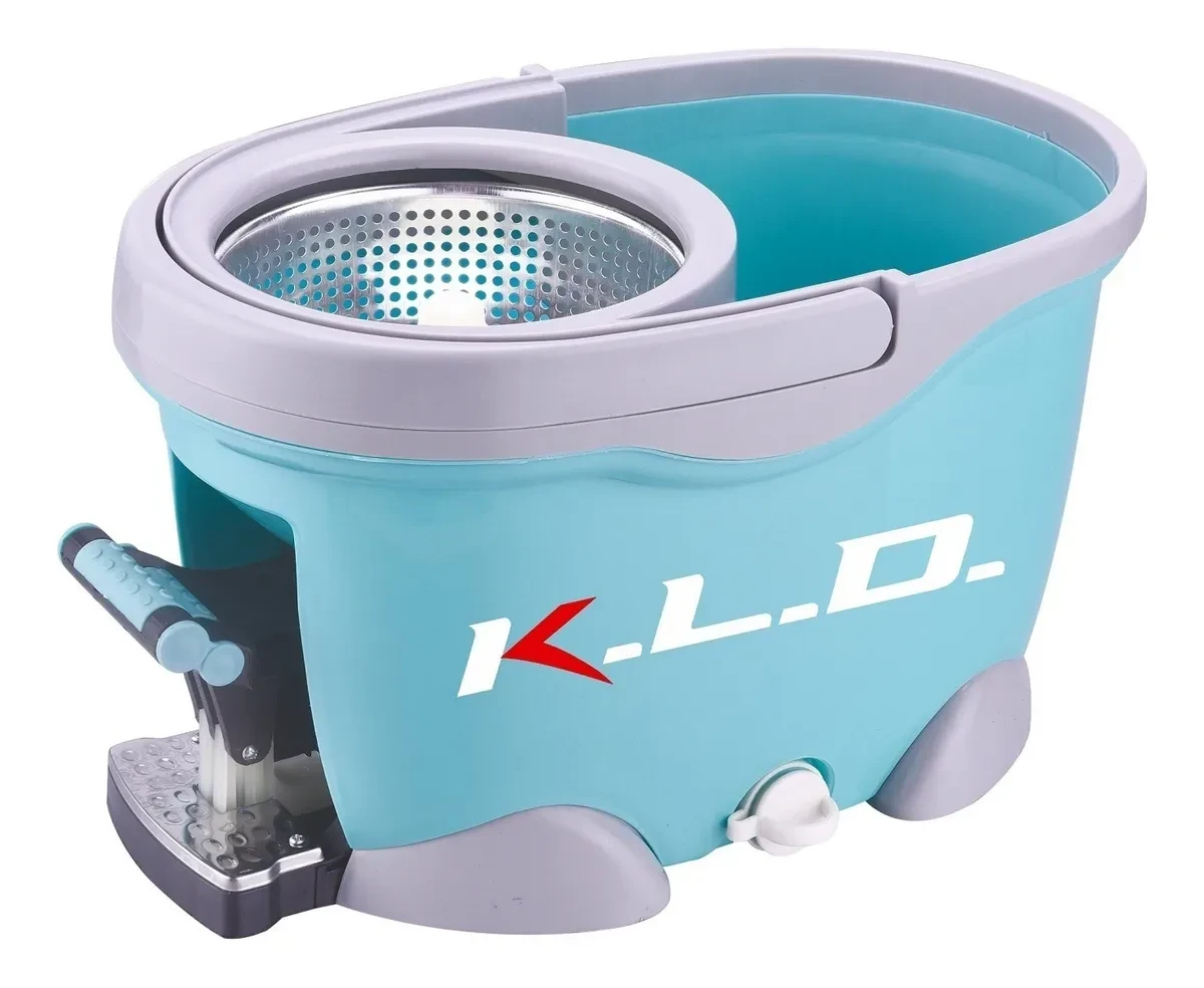  Mopa KLD Trapeador Balde Escurridor 8 Lts 2 Microfibras Celeste 2