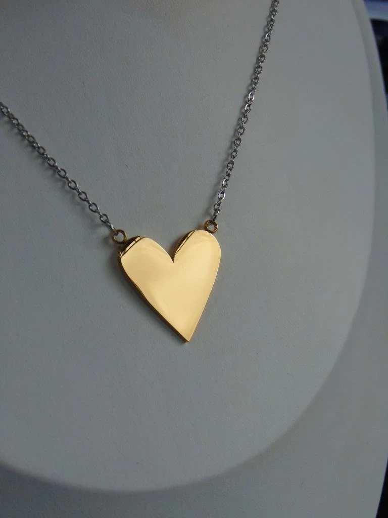 JUEGO ACERO DOS TONOS CORAZON PLANO 3
