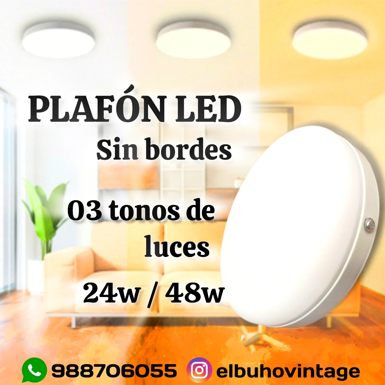 Plafón LED TIPO HIELO 24w y 48w 