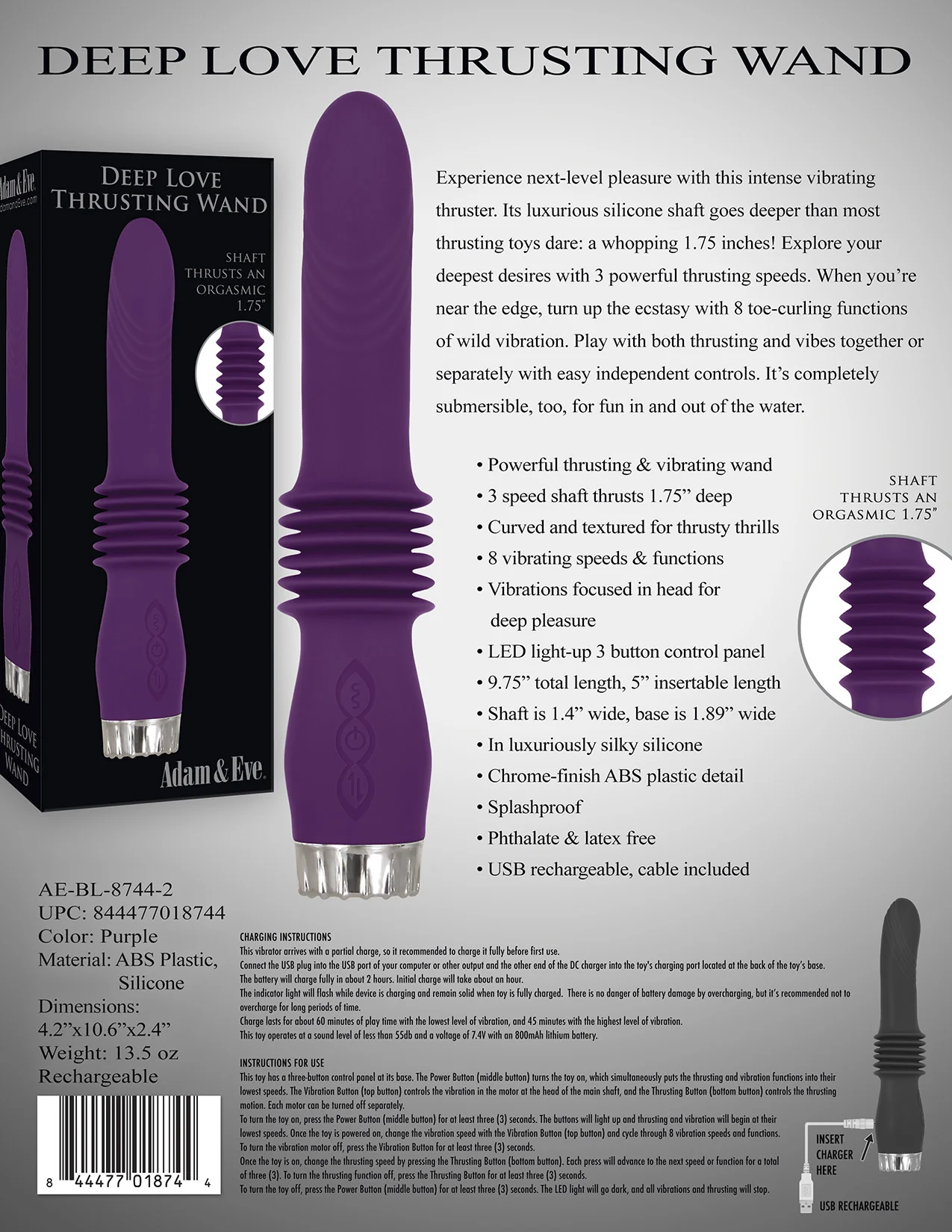 Deep Love Thrusting Wand Purple 4