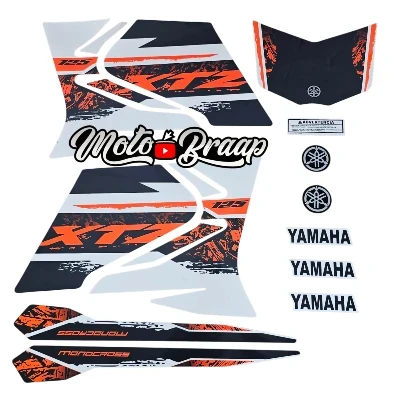 Xtz 125 Calcomanias rasgado 2025 blanco naranja negro