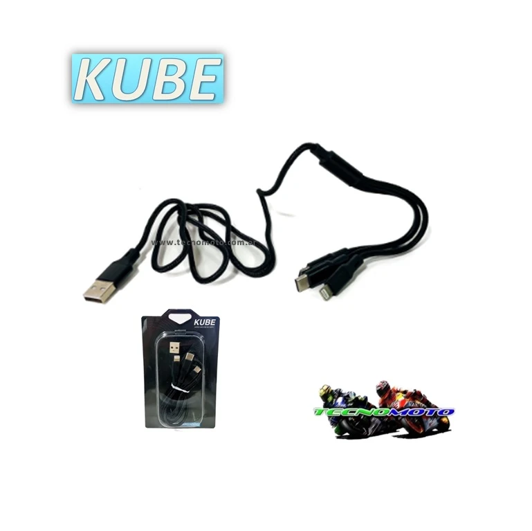 CABLE CARGADOR 3 EN 1 KB-CA3EN1B 1.20MTS -50166