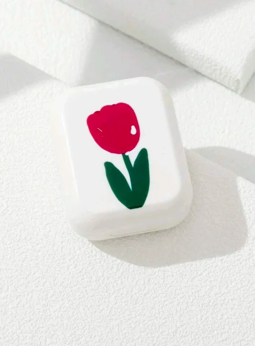 estuche para pupilentes rosa/blanco 2