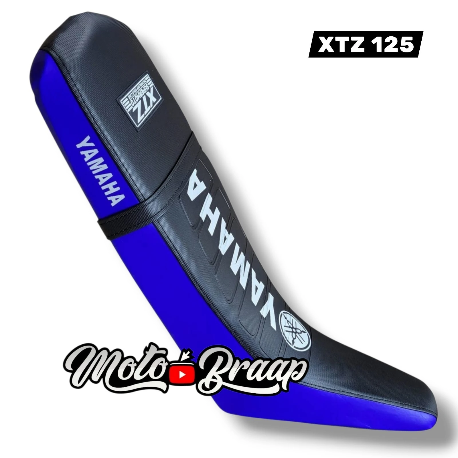 TP XTZ 125 Forro Tapizado super moto negro / azul letrero en medio DW