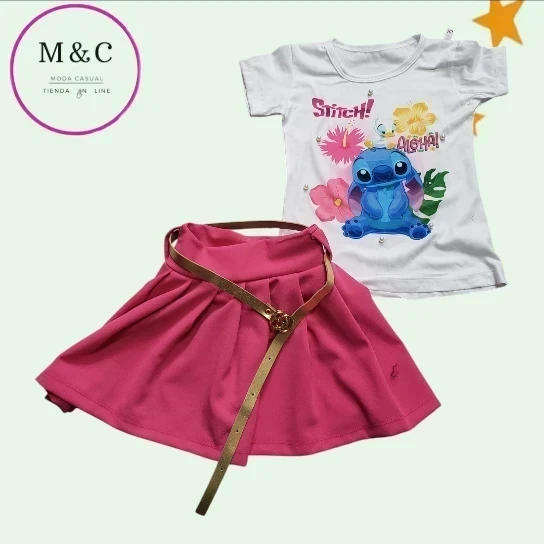 conjunto T-G de falda para niña 