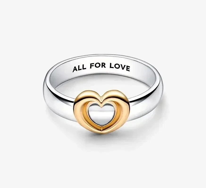 Anillo Corazón Radiante Dos Tonos 2