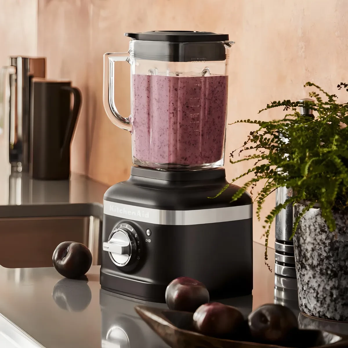 Licuadora KitchenAid LKSB4026ROB 1.4 L Negro con jarra de vidrio 220V 4