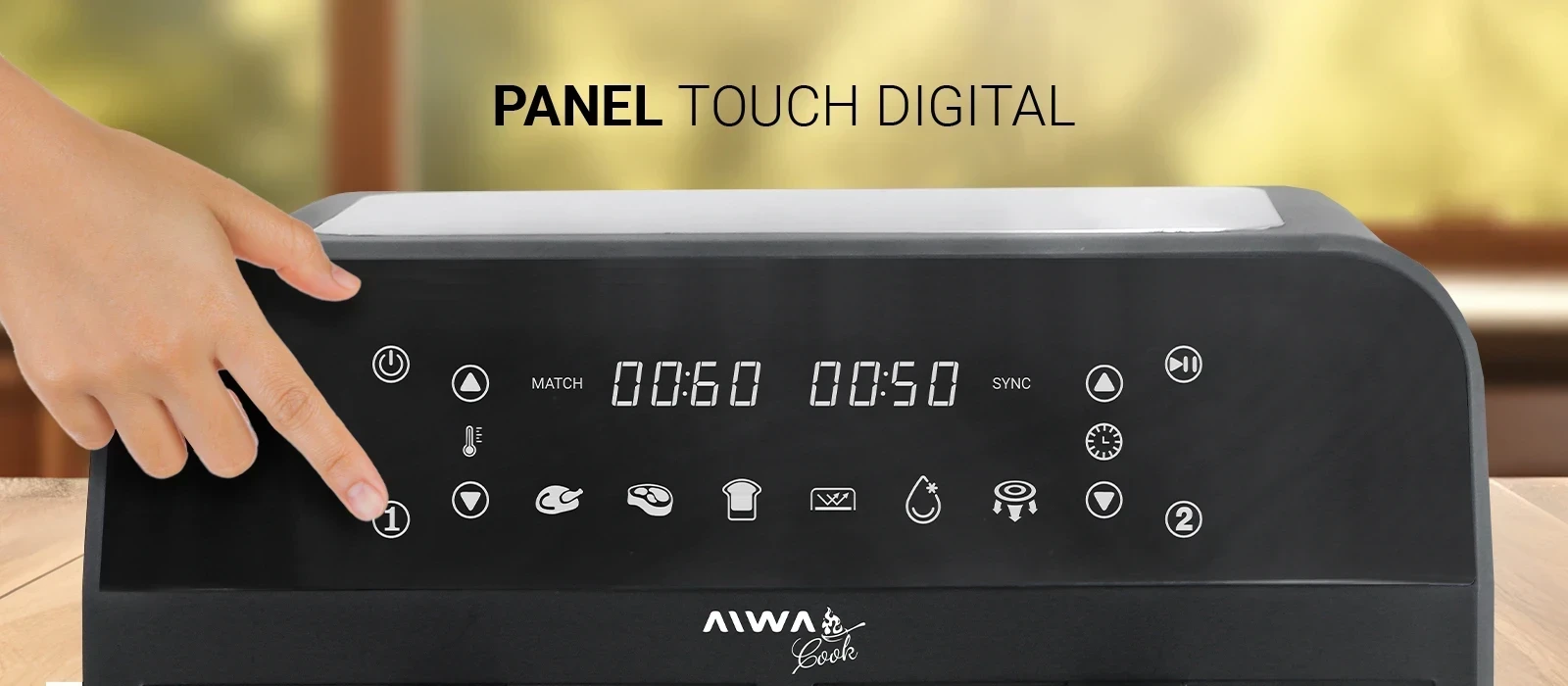 freidora de aire digital  Aiwa aw-fa244  8l 4+4 2600w negro 4