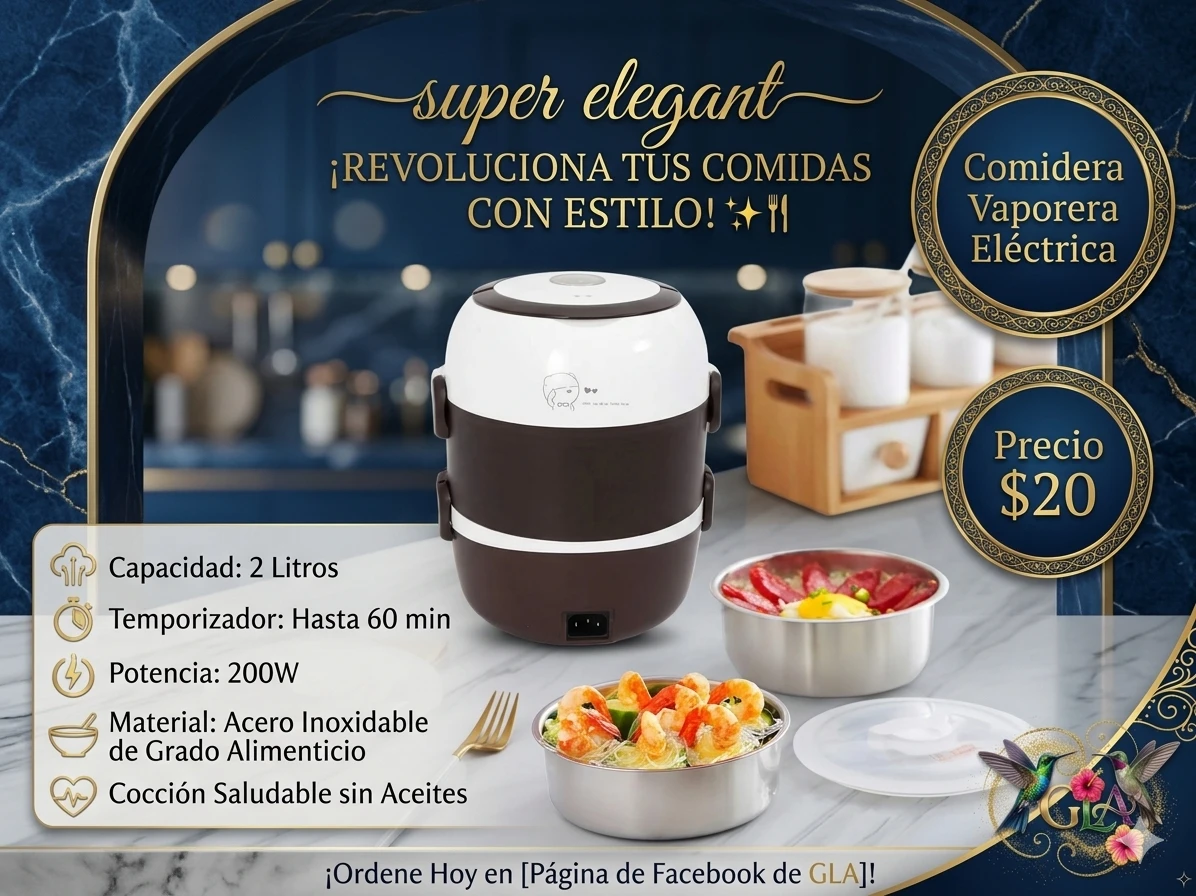 Comidera vaporera eléctrica 