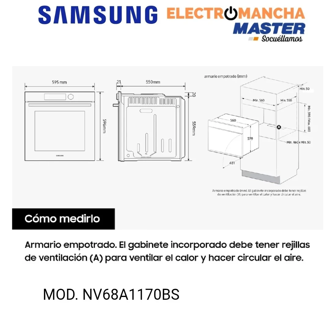 HORNO SAMSUNG NV68A1170BS PIROLITICO MULTIF. A INOX 5