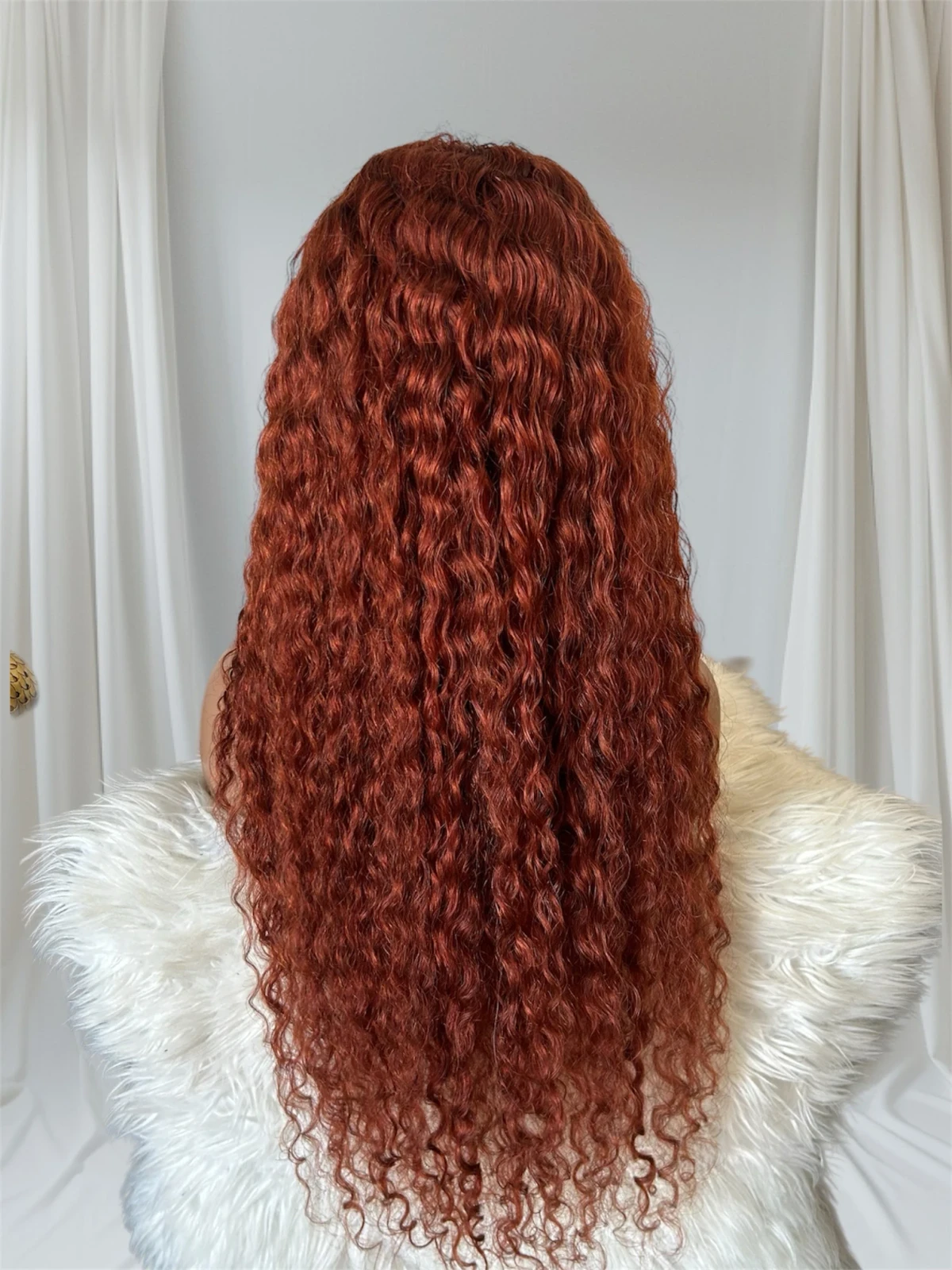 Peluxa Rizada cabello humano, 34 pulgadas, frontal lace 13x4 glueless  4