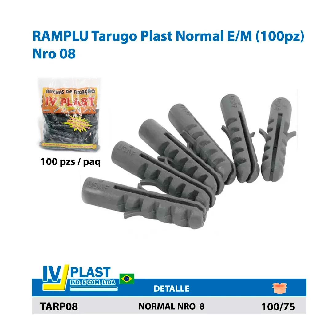 RAMPLU Tarugo Plast Normal E/M (100pz) Nro 08 