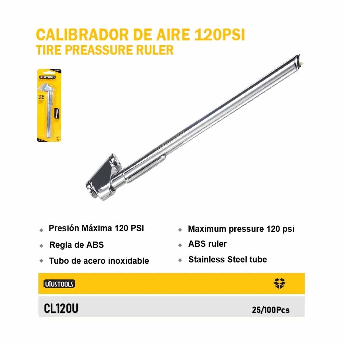 MEDIDOR (calibrador) DE AIRE PLASTICO UYUST 