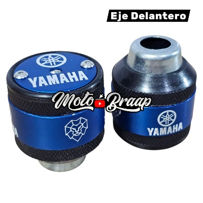 Yamaha Slider eje delantero plasti aluminio contra marcado Yamaha azul (PAR)