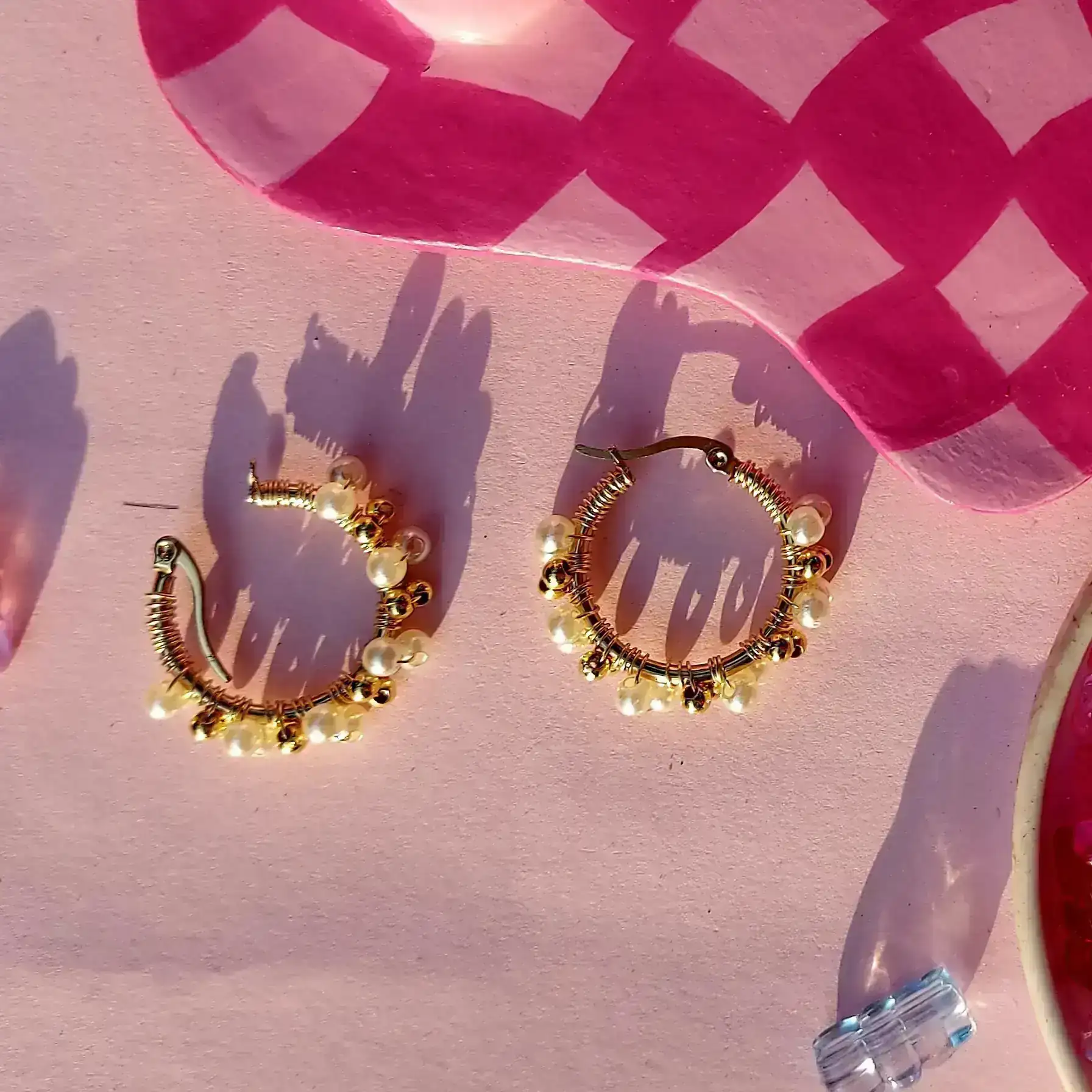 Aretes perlas y balines 3