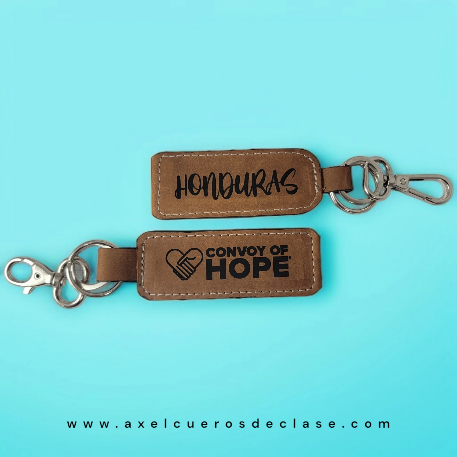 Llaveros personalizados cuero cafe crazy 