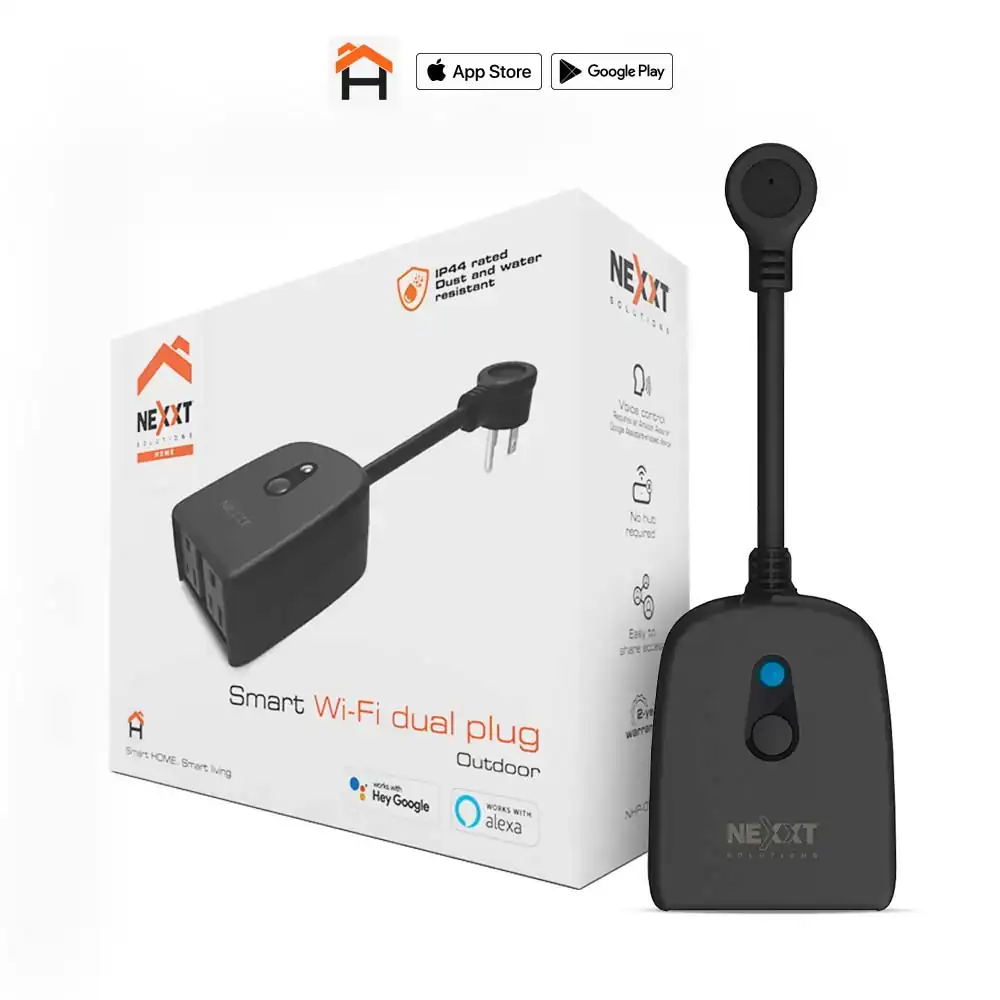 Enchufe inteligente dual con conexión Wi-Fi para exterior