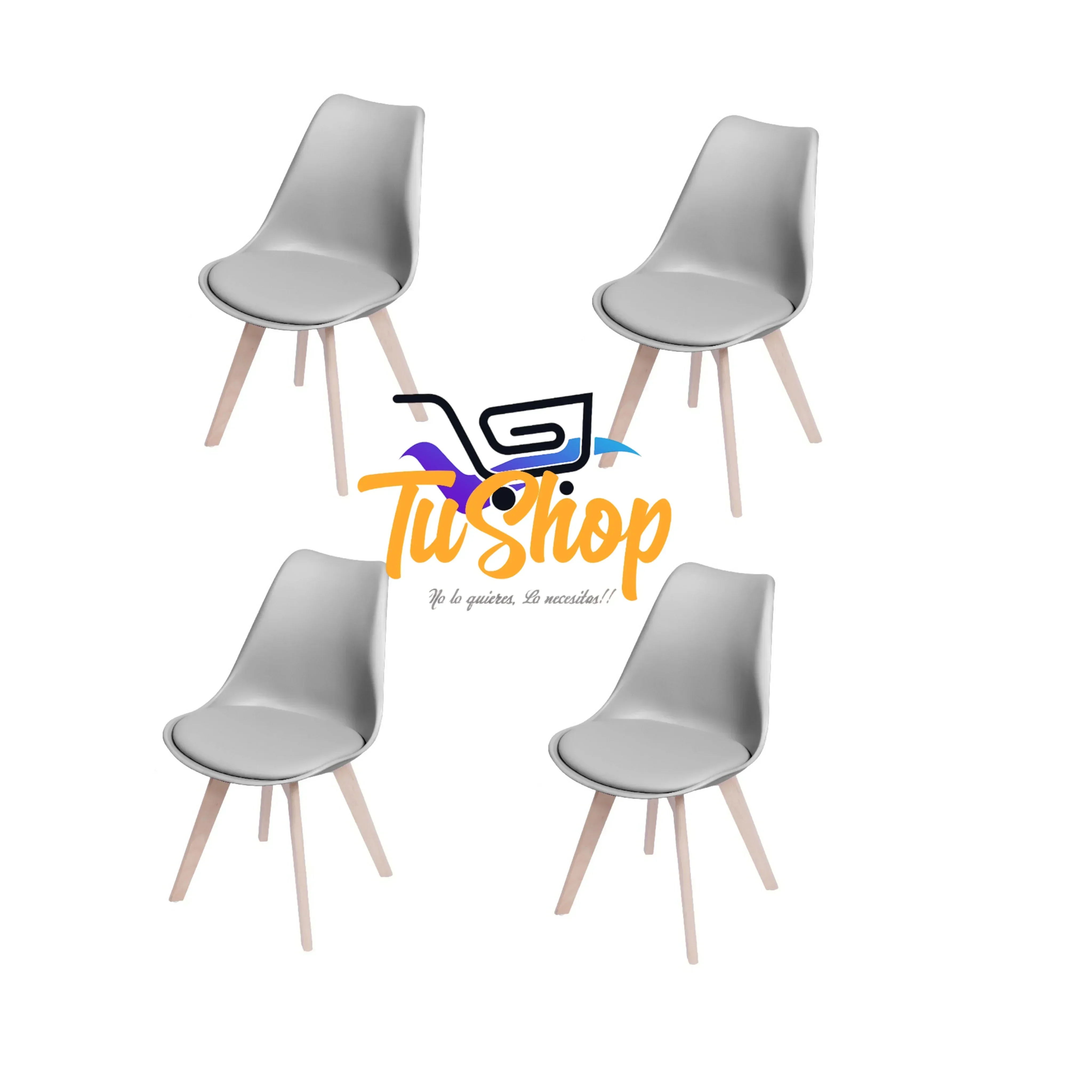Set x 4 Sillas Eames Tulip Asiento Acolchado  3