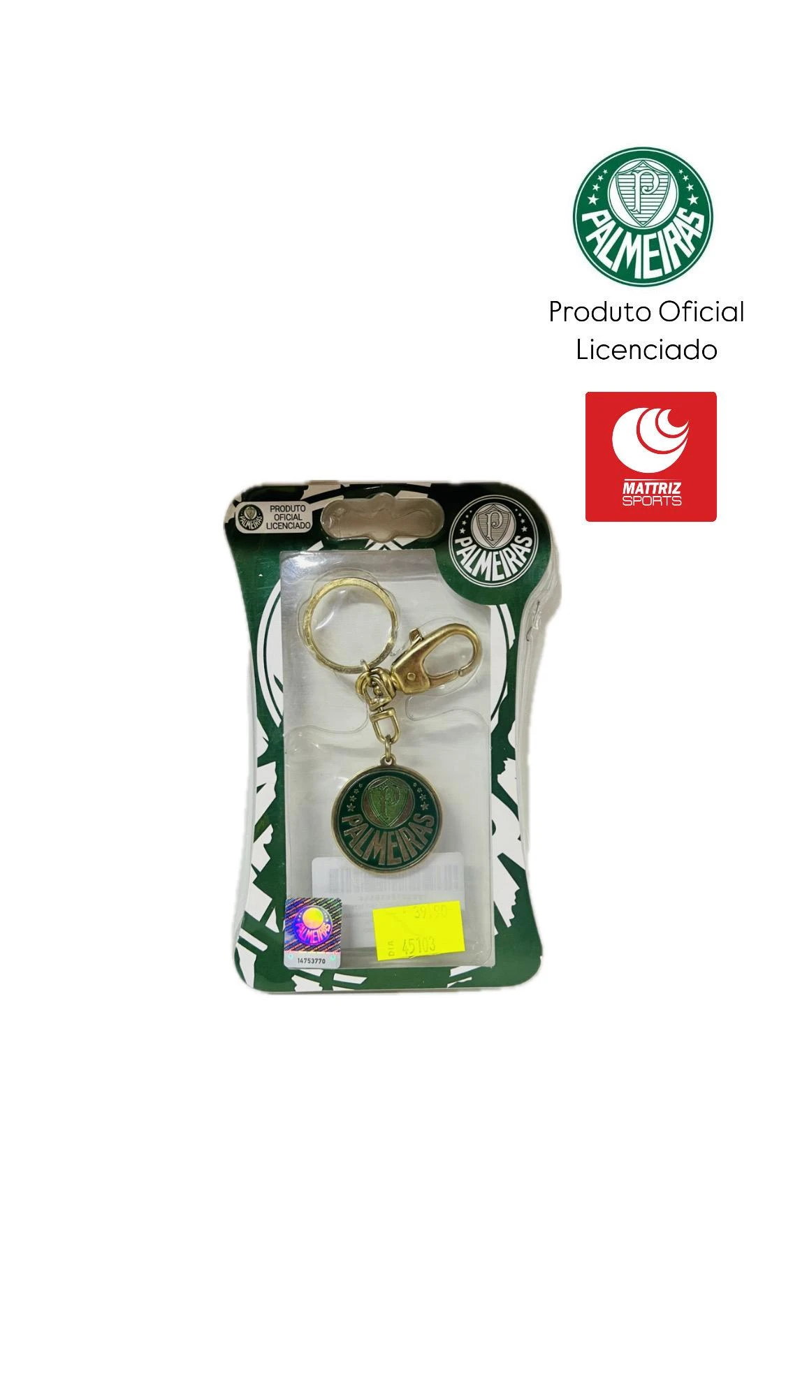 CHAVEIRO PALMEIRAS COM ENGATE 