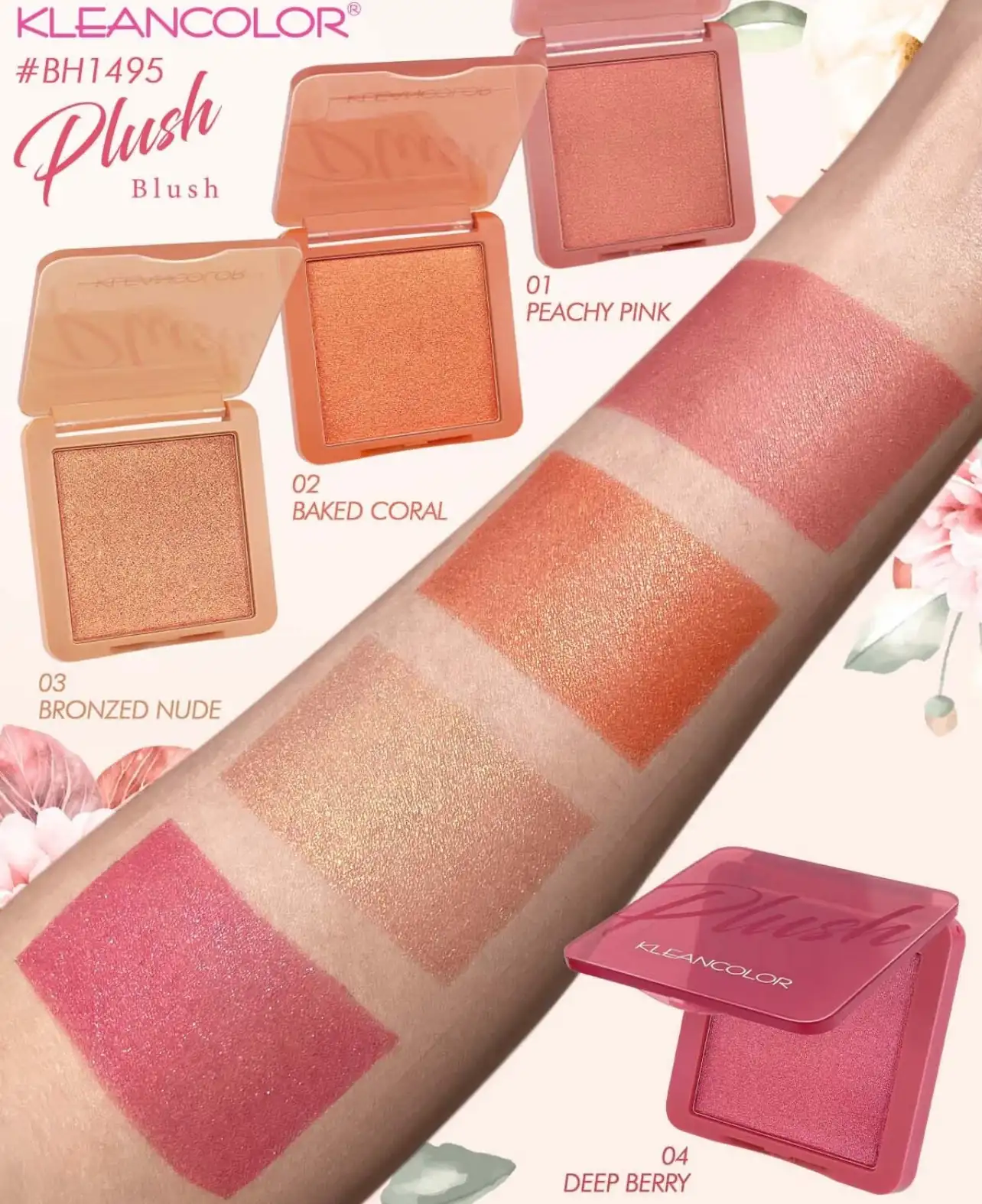 Rubor/Bronceador/Iluminador Plush Kleancolor  2