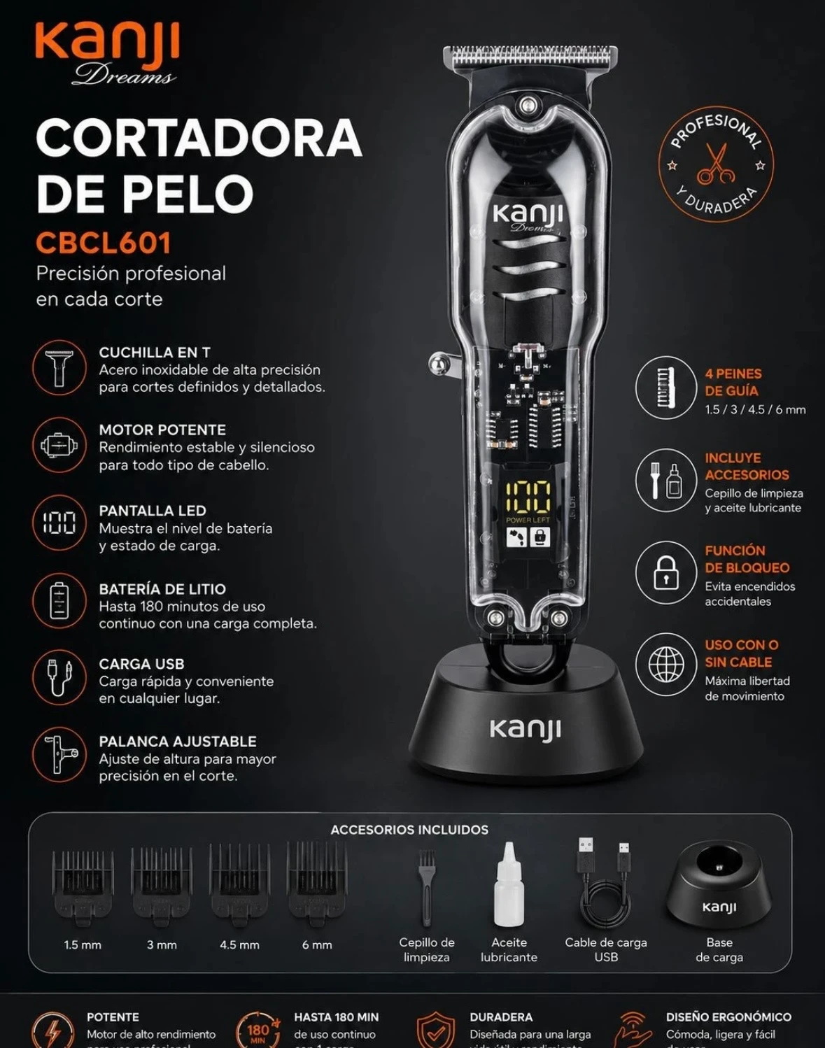 CORTADORA DE PELO KANJI CBCL601