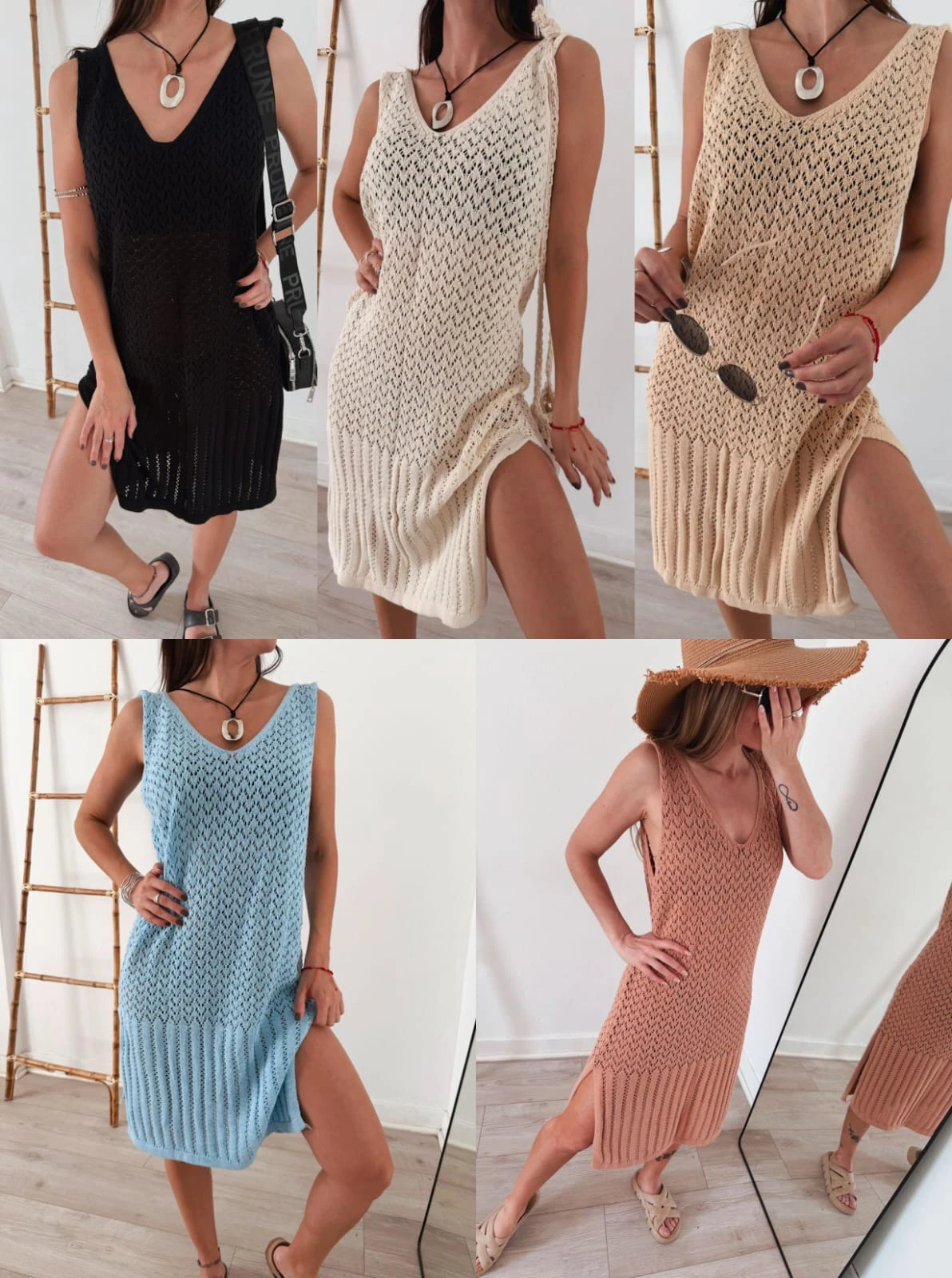 VESTIDO PLAYEROS CON TAJO