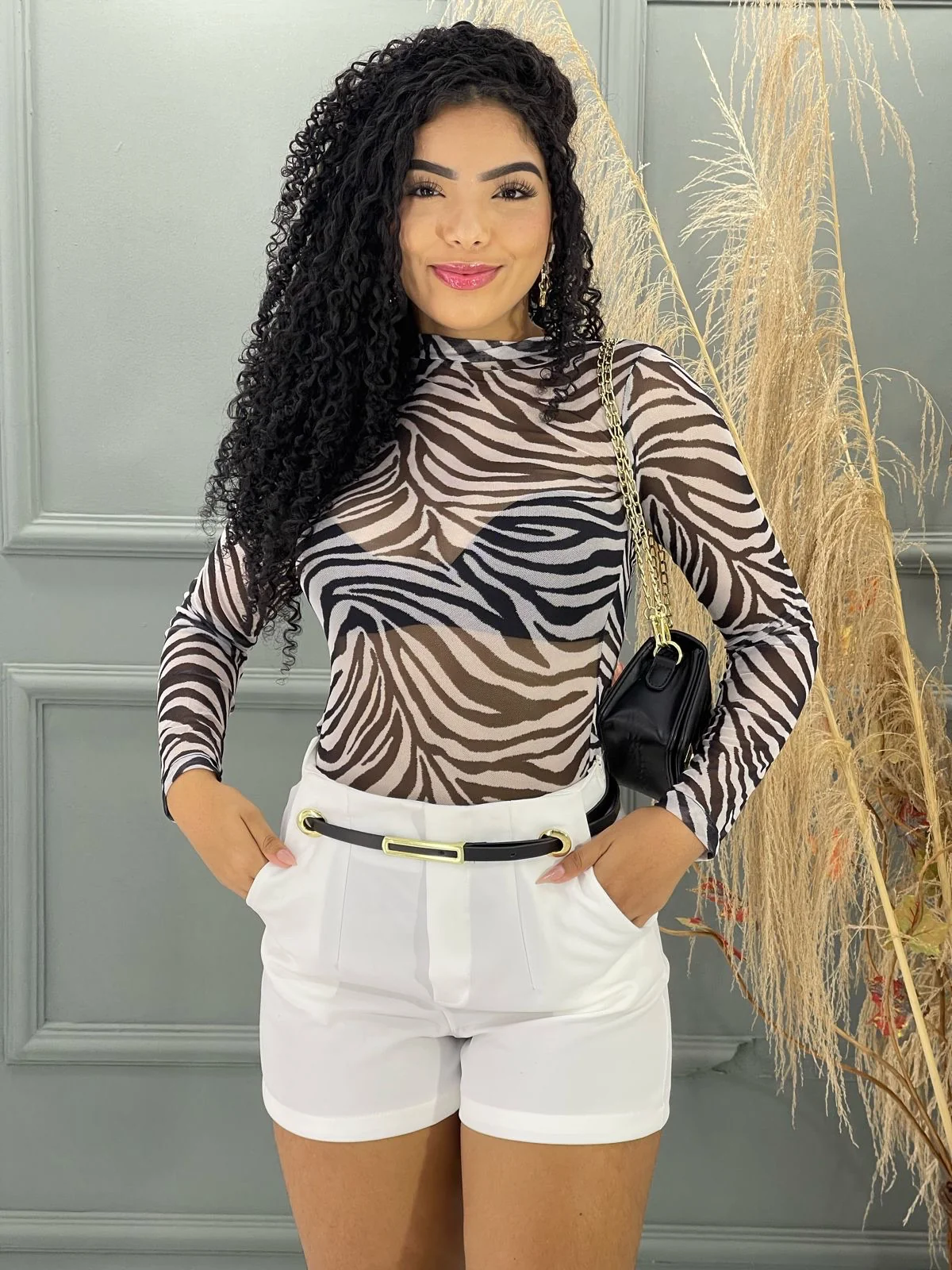 Body tule animal print zebra