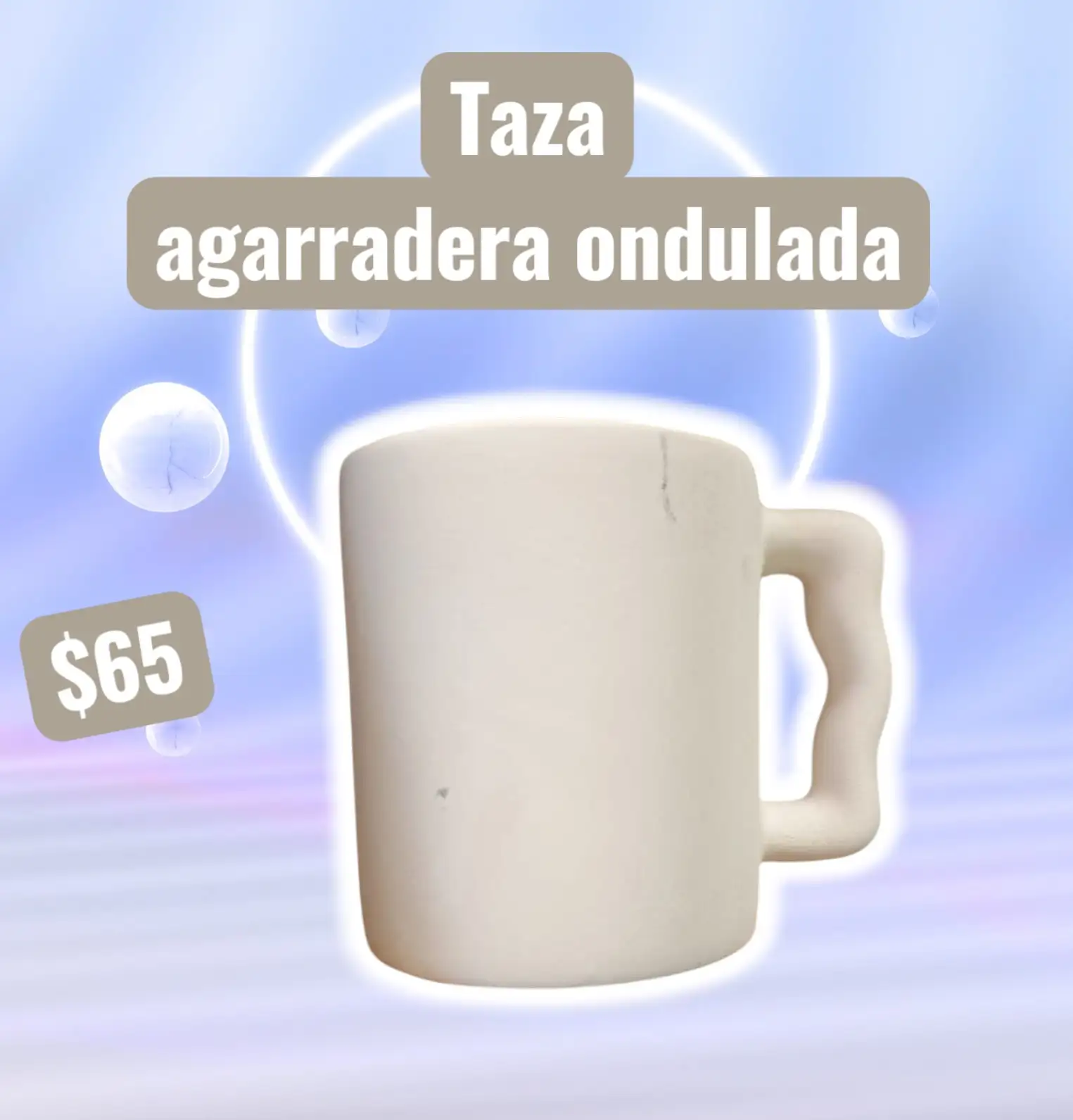 Taza agarradera ondulada