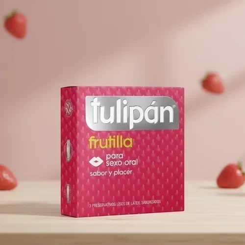 Preservativo Tulipán Frutilla x 3 un.