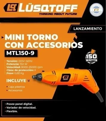 Mini Torno Lusqtoff Mtl150-9 150w 35000 Rpm