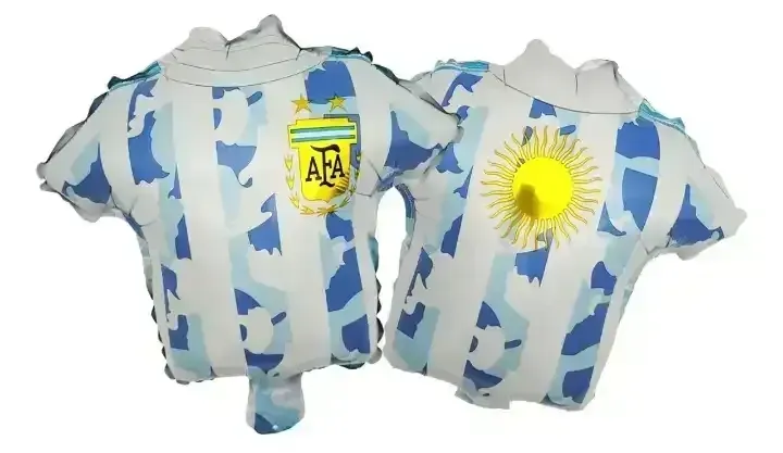 Globo metalizado silueta 15 pulgadas camiseta de fútbol 