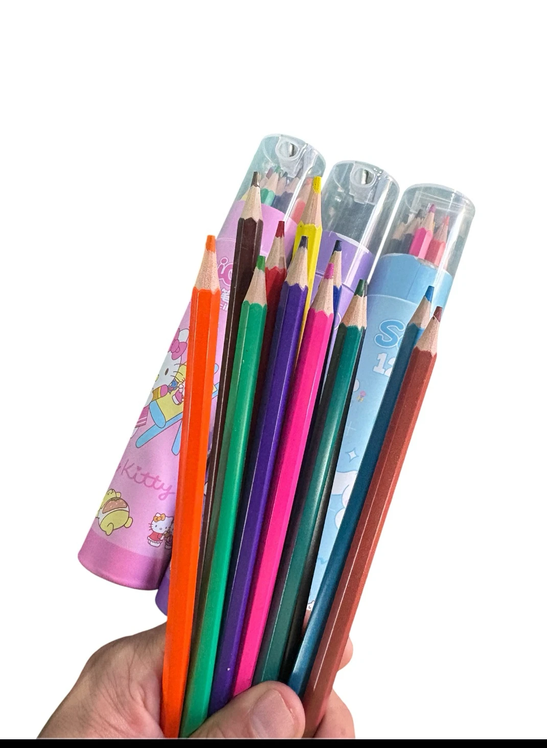 Set de 12 Lápices de Colores Sanrio con Sacapuntas Integrado - Kuromi, Hello Kitty, Cinnamoroll 5