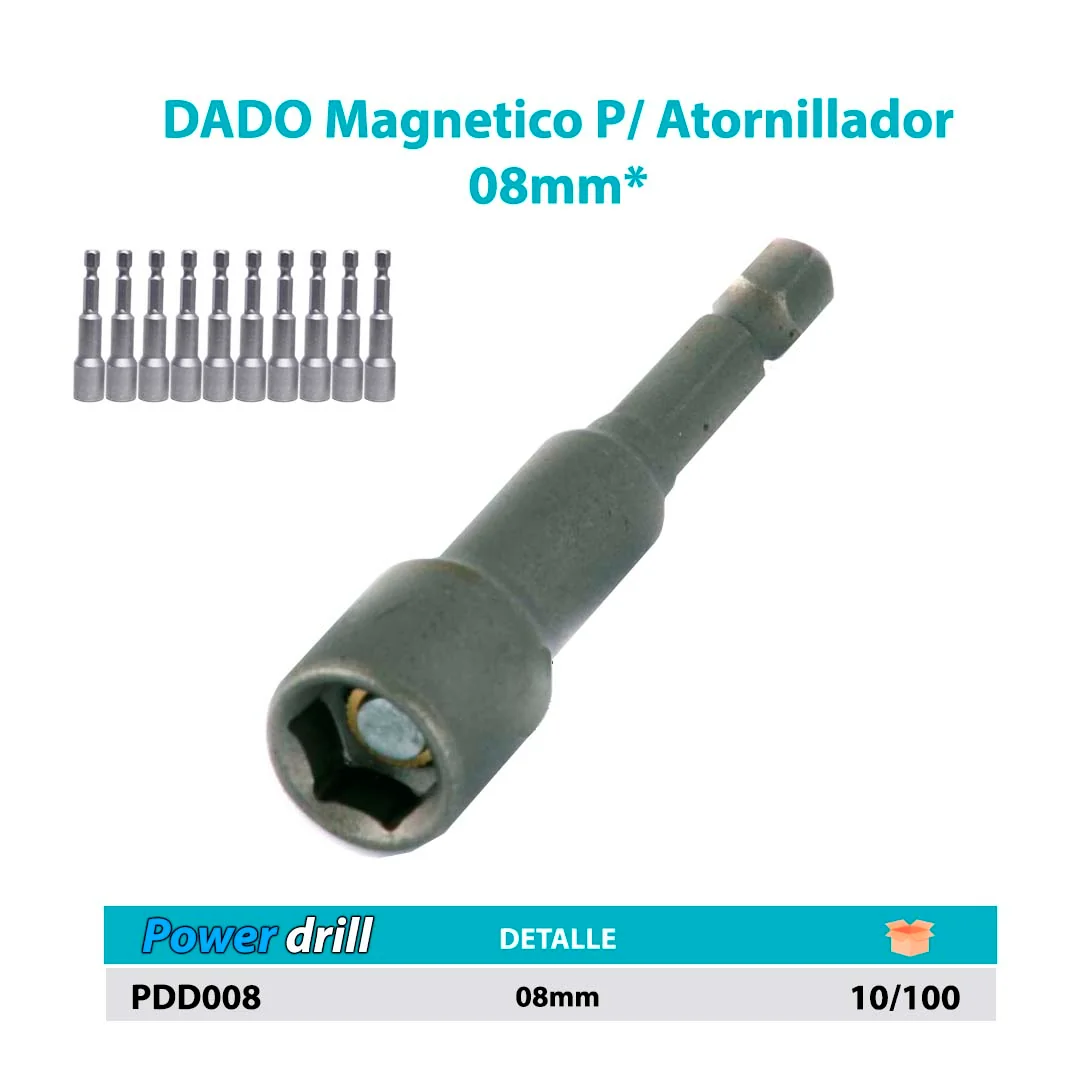 DADO Magnetico P/Atornillador 08mm*