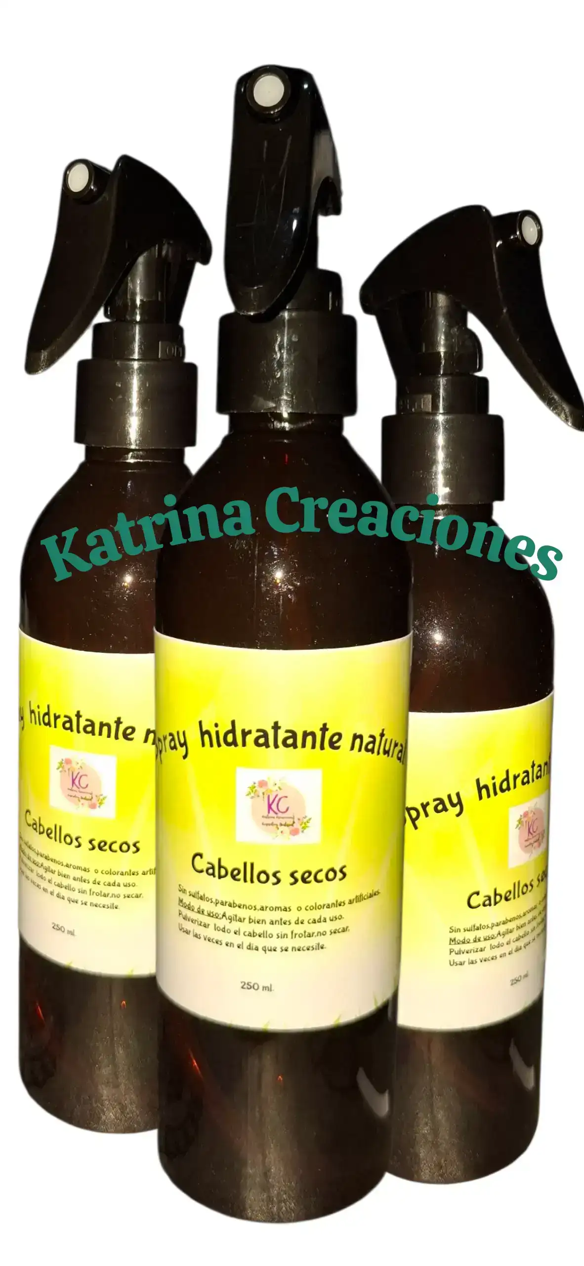 Spray hidratante natural pelo seco a muy seco