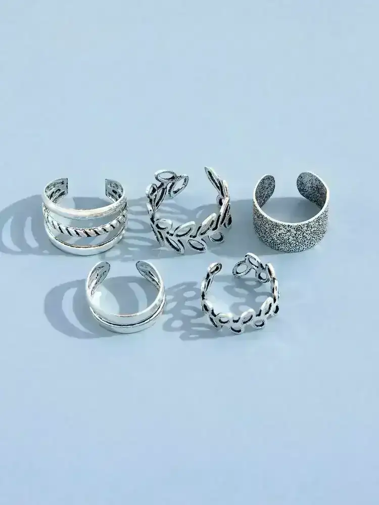 Set x5 Ear Cuff Ruby Plateados REF: B07 4