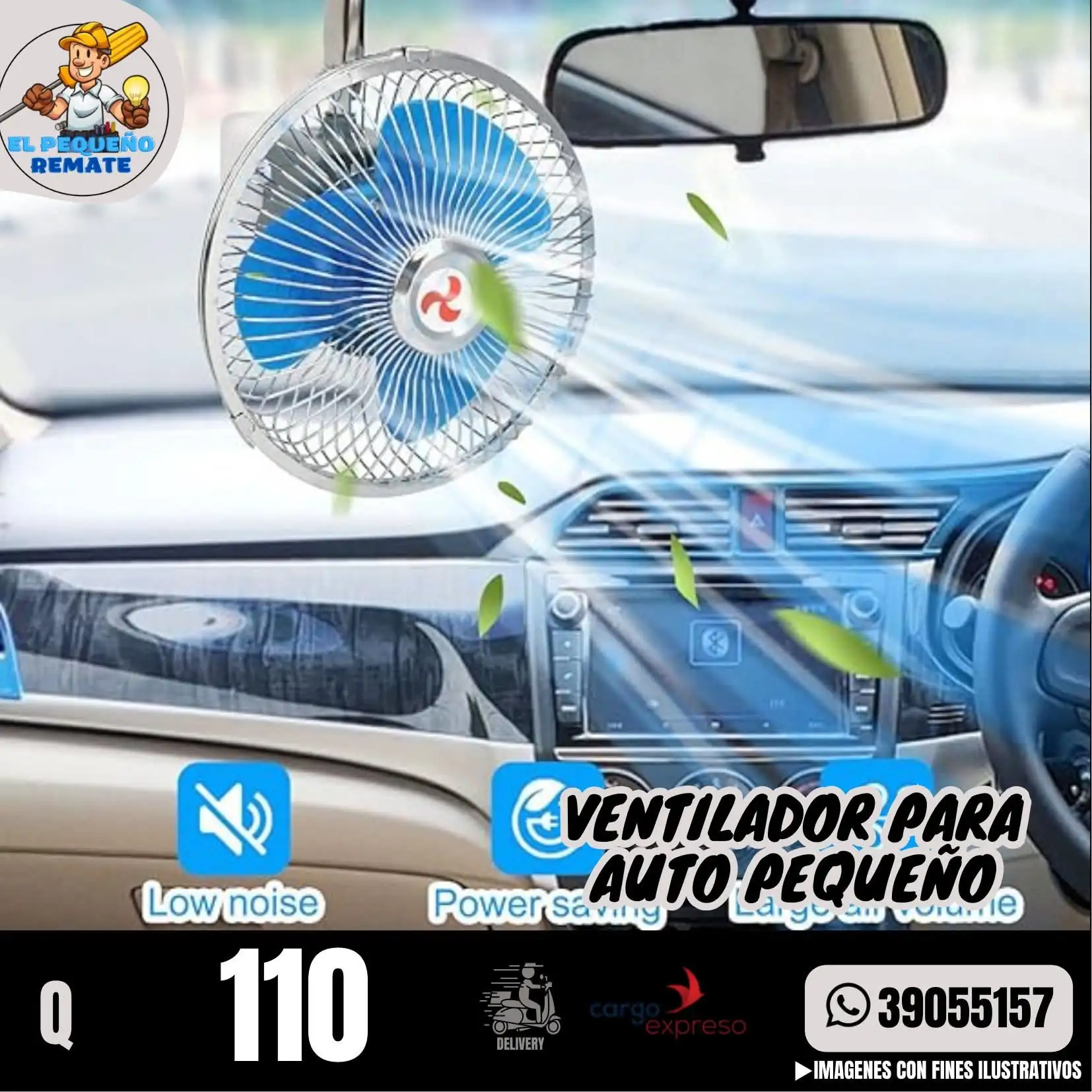 VENTILADOR PARA CARRO PEQUEÑO