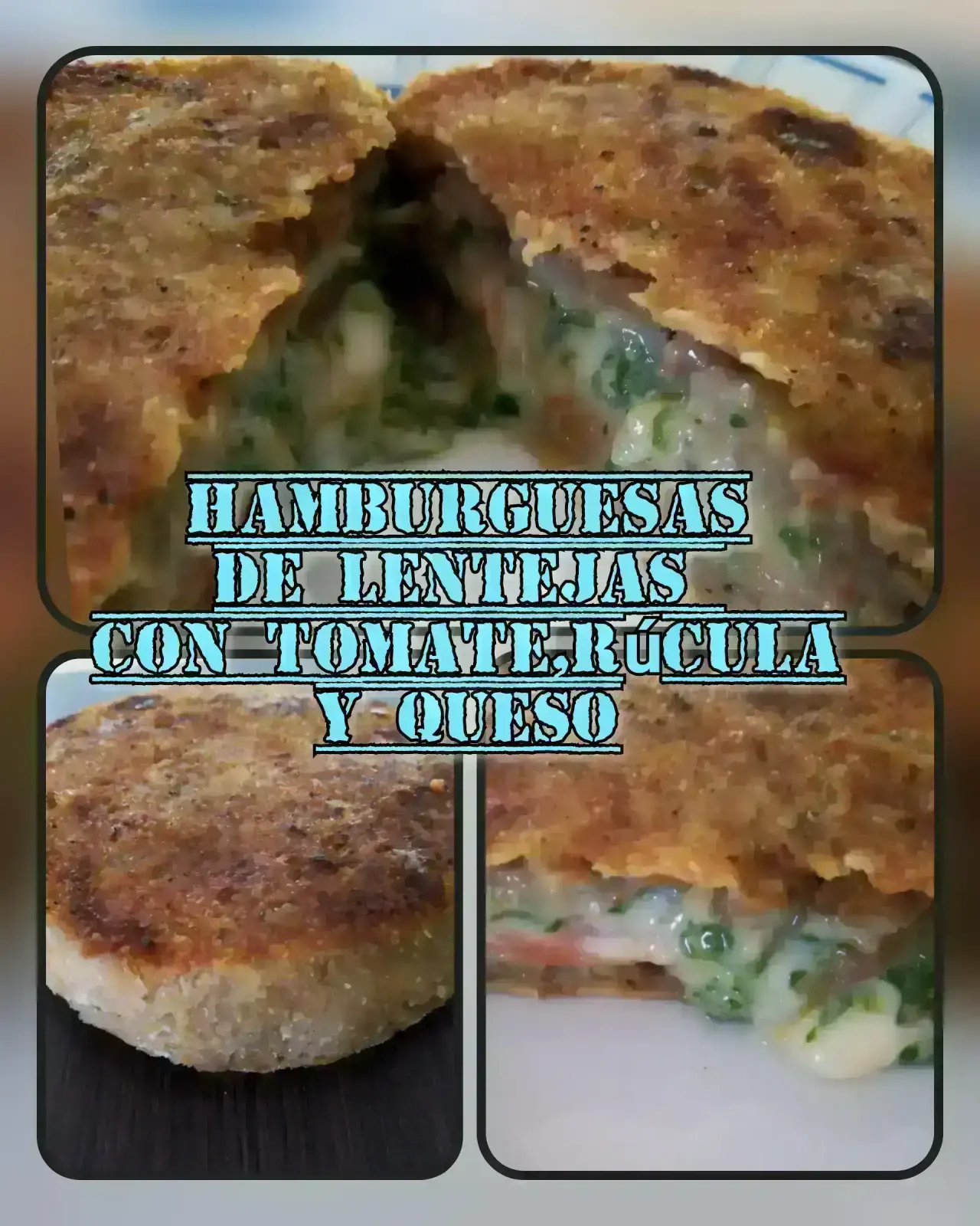 Hamburguesas de lentejas con tomate rucula y queso x4