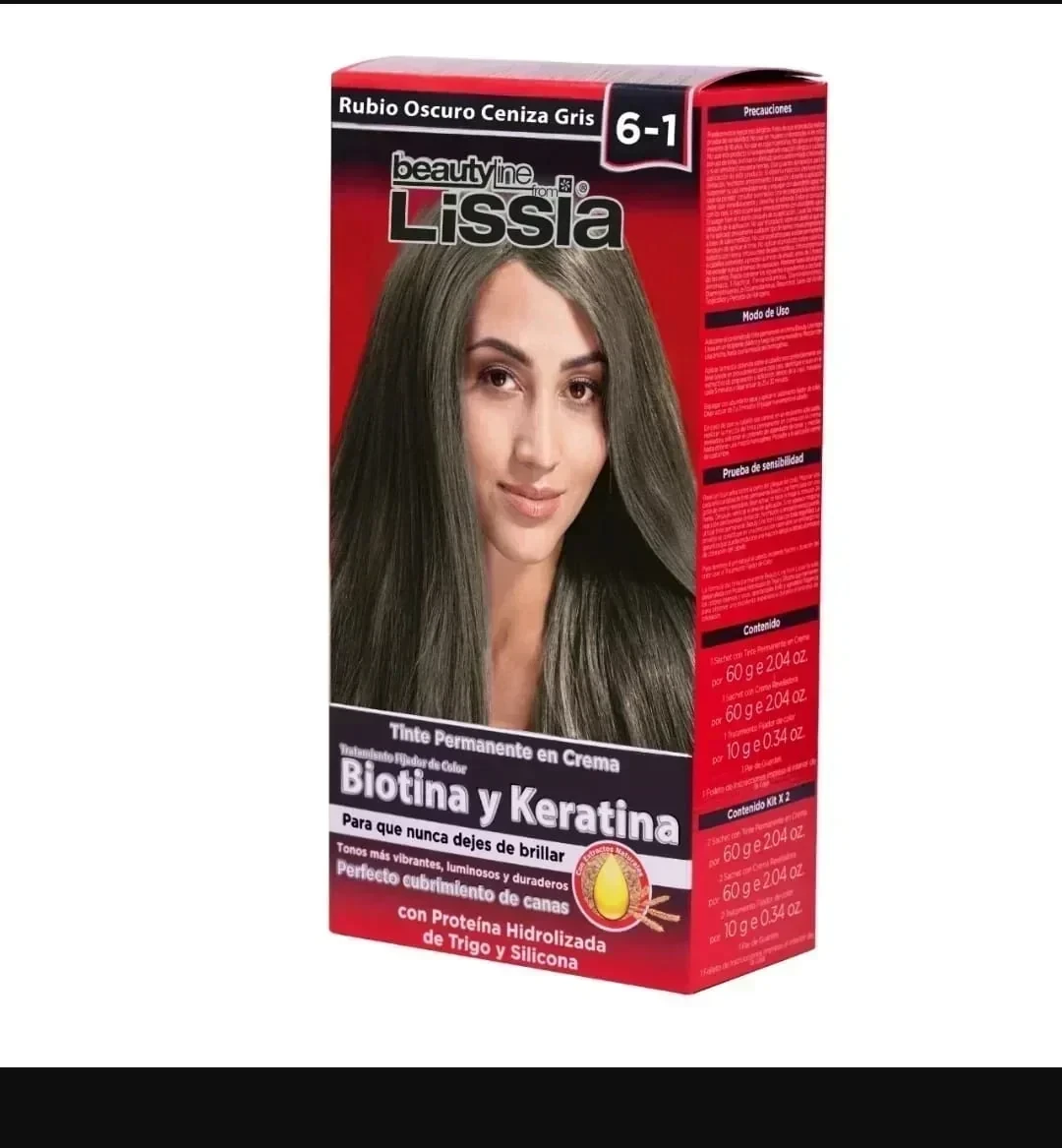 lissia tinte 6.1 rubio oscuro ceniza gris