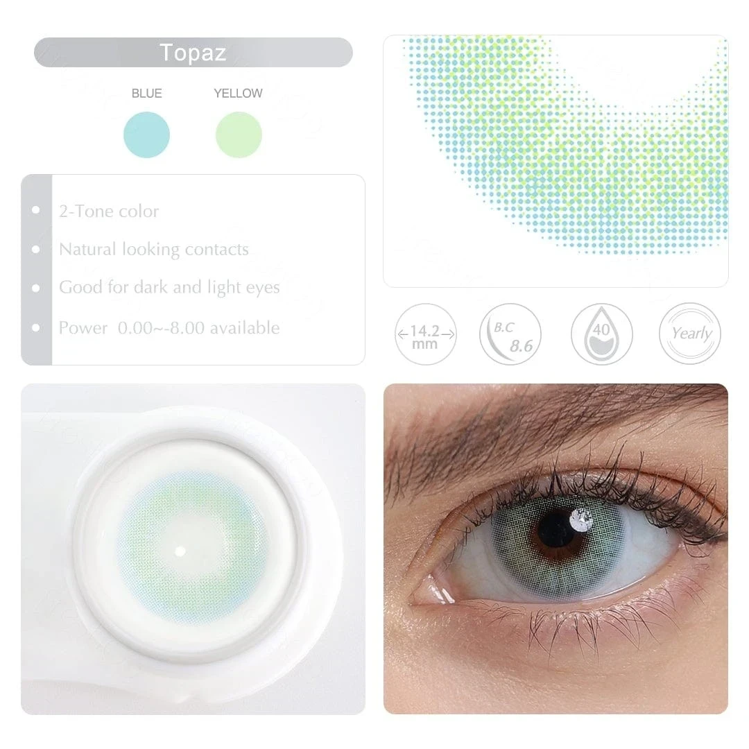 Lentes de contacto - Referencia: QUEEN / TOPAZ - Sin Bordes  4