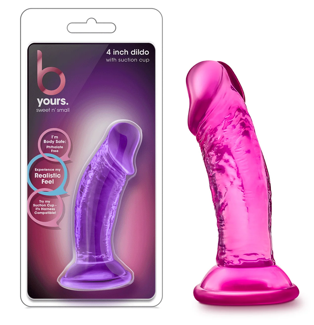B Yours – Sweet N’ Small 4 Inch Dildo with Suction Cup