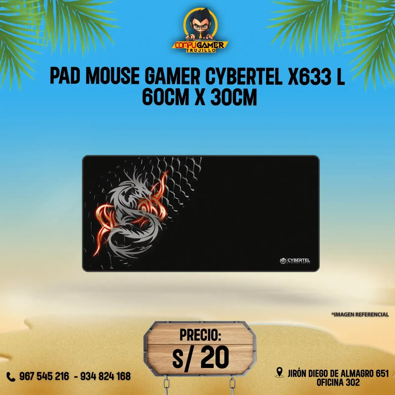 PAD MOUSE GAMER CYBERTEL X633